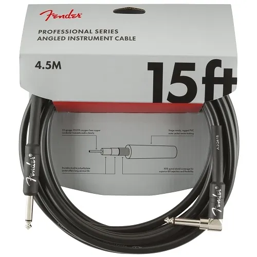 Fender kabel Professional Series Instrument Cable Straight-Angle 15' Black (KOM)