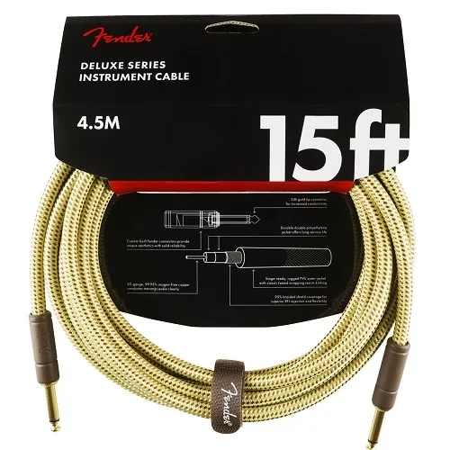 Fender kabel Deluxe Series Instrument Cable Straight-Straigh 15' Tweed (KOM)