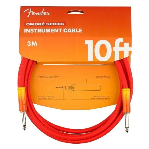Fender kabel Ombre Instrument Cable, Straight/Straight, 10', Tequila Sunrise (KOM)