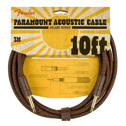Fender kabel Paramount 10' Acoustic Instrument Cable, Brown (KOM)