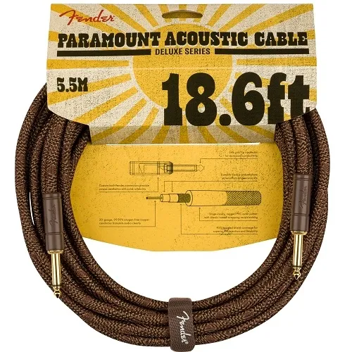 Fender kabel Paramount 18' Acoustic Instrument Cable, Brown (KOM)