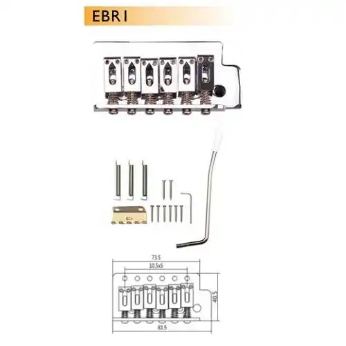 DR Parts EBR1/CR Bridge set tremolo chrom strat (KOM)