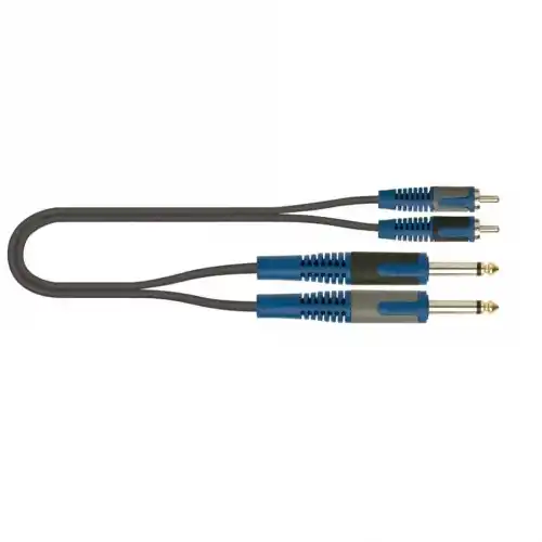 Q-LOK RKSA130-5 Kabel 2x6,3mm mon. - 2xRCA-M mon. 5m (KOM)