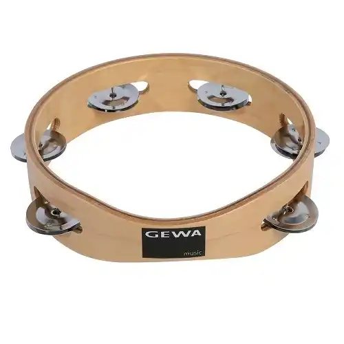GEWA TAMBOURINE drveni 20cm 6-pair of shells Def