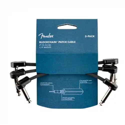 Fender kabel Blockchain 4 Patch Cable, 3-Pack, Angle/Angle (PAK)