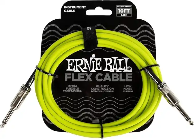 Ernie Ball kabel P06414 - 10FT(3,0 m) STRAIGHT 6,3mm - 6,3mm instrument kablo zelena boja (KOM)