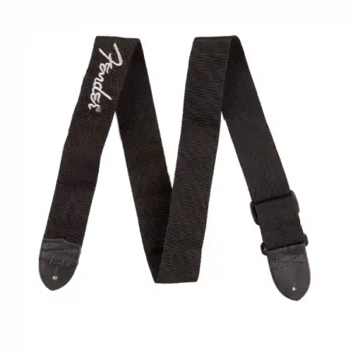 Fender remen 2 Black Poly Strap - Black / Grey logo Remen za gitaru