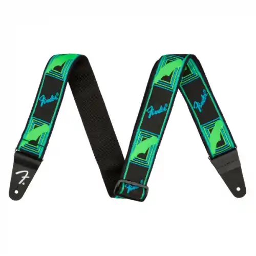 Fender remen 2 Monogrammed Strap, NEON Blue and Green Remen za gitaru