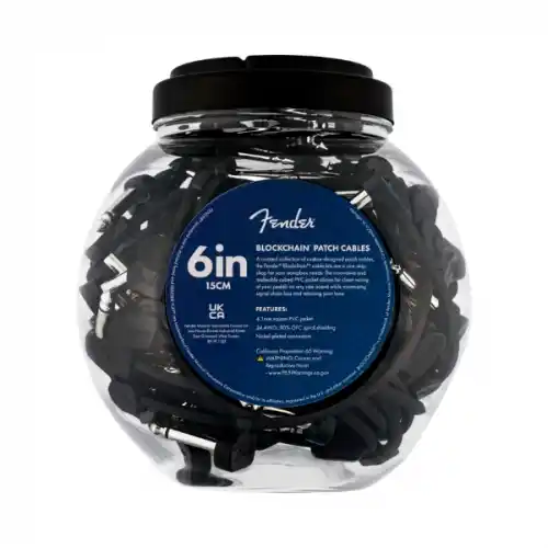 Fender kabel Blockchain Patch Cable 6'', Black (KOM)