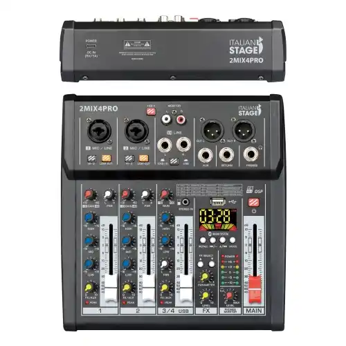 ITALIAN STAGE 2MIX4PRO 4kanala EFX,Media Player,BT Mikseta