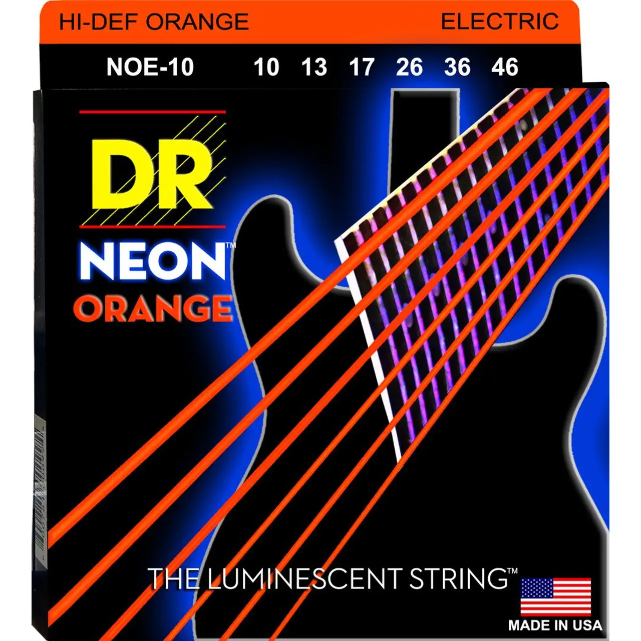 DR STRINGS DR HI-DEF 10-46 NEON ORANGE Colored Žice za električnu gitaru