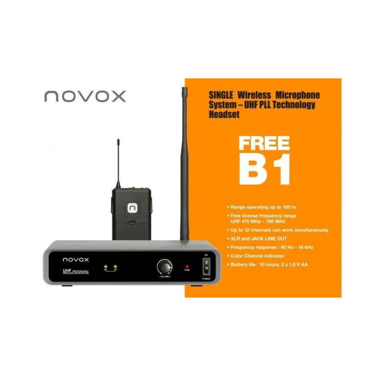 Novox FREE B1 Bežični sistem mikrofon buba pilot