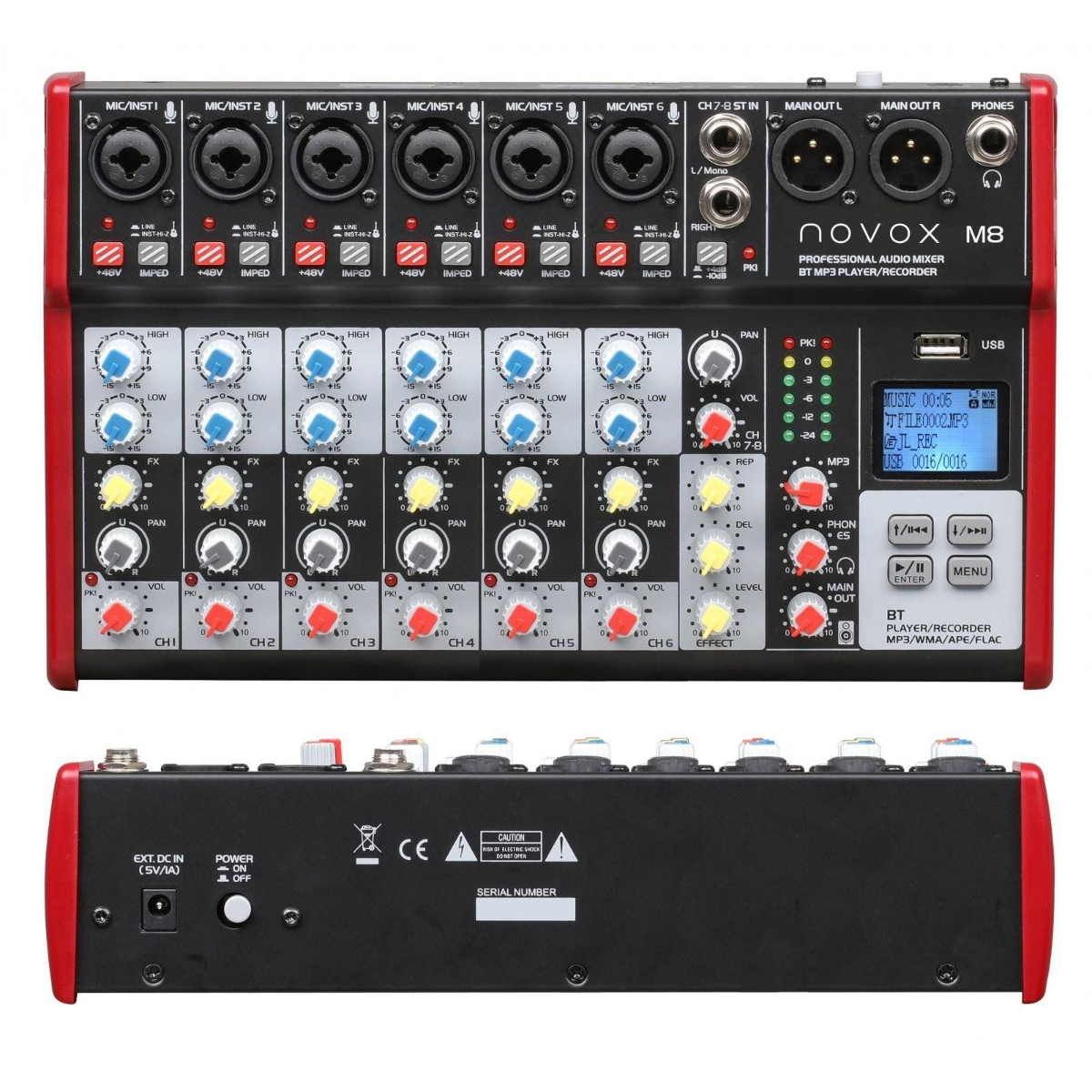 Novox M8 MKII Bluetooth MP3 USB Mikseta