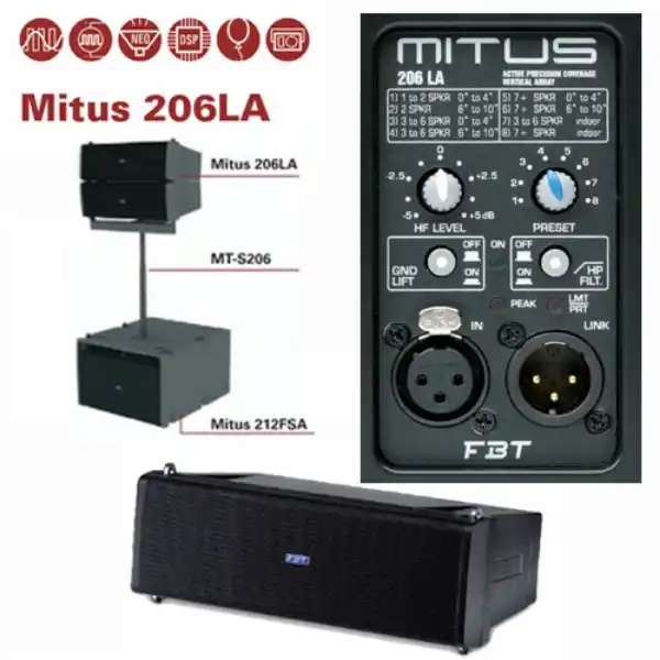 FBT MITUS 206LA 600w+300w aktivni zvucnik