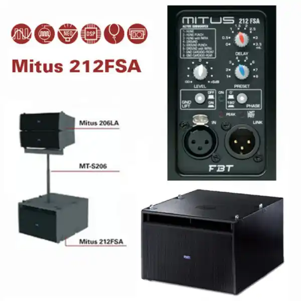 FBT MITUS 212FSA 1200w aktivni sub bas zvucnik