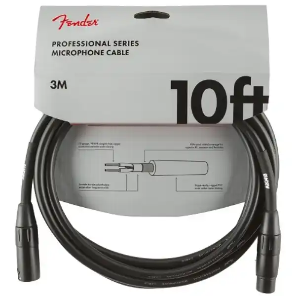 Fender kabel Professional Series Microphone Cable 10' Black