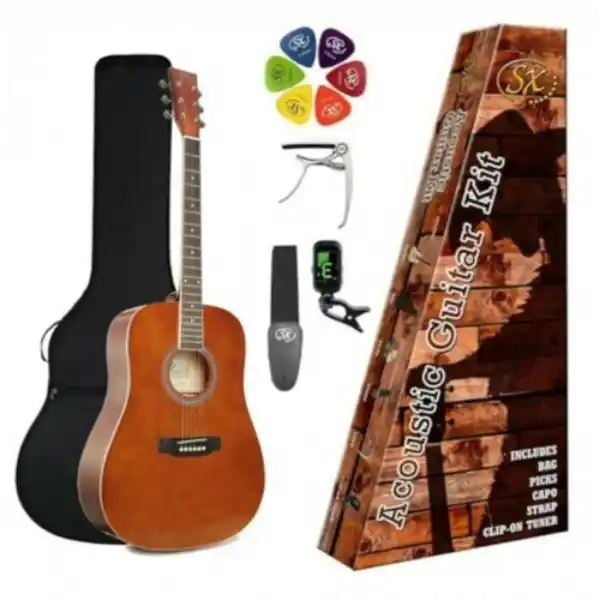 SX SD104K BR Brown akustična gitara set