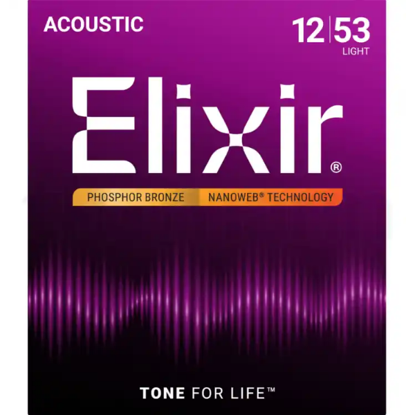 ELIXIR 12-53 nanoweb phosphor bronze 3 PACK  Žice za akustičnu gitaru (SET)