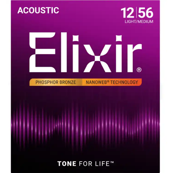 ELIXIR 12-56 nanoweb phosphor bronze Žice za akustičnu gitaru (SET)