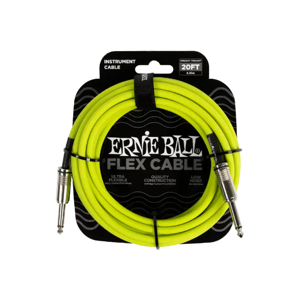 Ernie Ball kabel P06419 20FT(6,1m) STRAIGHT 6,3mm-6,3mm instrument kablo zelena boja