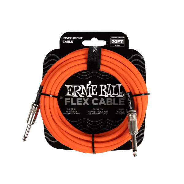Ernie Ball kabel P06421 20FT(6,1m) STRAIGHT 6,3mm-6,3mm instrument kablo narandžasta boja