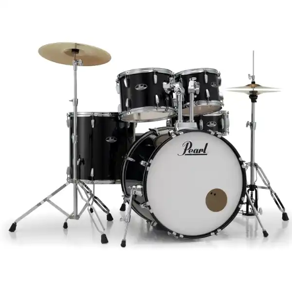 Pearl Roadshow Stage Plus 5-Piece Drum Set Jet Black Akustični bubnjevi sa Solar činelama